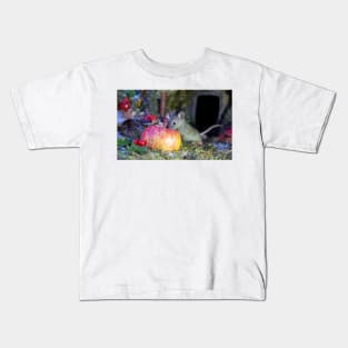 wild house mouse  with a apple Kids T-Shirt